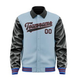 Custom Light Blue Black Jacket