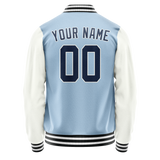 Custom Light-Blue Navy Solid Color Varsity Letterman Jacket JA02240617JC249