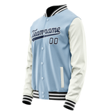 Custom Light-Blue Navy Solid Color Varsity Letterman Jacket JA02240617JC249