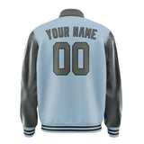 Custom Light Blue Dark Grey Jacket