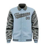 Custom Light Blue Dark Grey Jacket