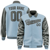 Custom Light Blue Dark Grey Jacket