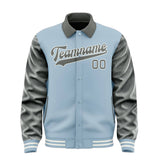 Custom Light Blue Dark Grey Jacket