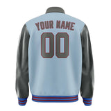 Custom Light Blue Dark Grey Jacket