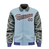 Custom Light Blue Dark Grey Jacket