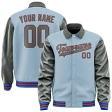 Custom Light Blue Dark Grey Jacket