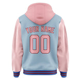 Custom Light Blue Light Pink Jacket