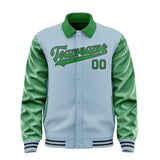 Custom Light Blue Emerald Green Jacket