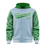 Custom Light Blue Emerald Green Jacket