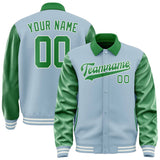 Custom Light Blue Emerald Green Jacket
