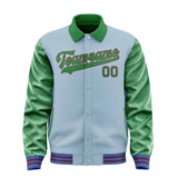 Custom Light Blue Emerald Green Jacket