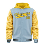 Custom Light Blue Gold Jacket