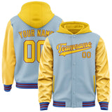 Custom Light Blue Gold Jacket