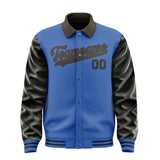 Custom Sky Blue Brown Jacket