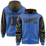 Custom Sky Blue Brown Jacket