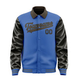 Custom Sky Blue Brown Jacket