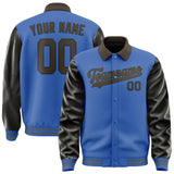 Custom Sky Blue Brown Jacket