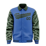 Custom Sky Blue Dark Green Jacket