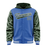 Custom Sky Blue Dark Green Jacket