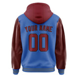 Custom Sky Blue Crimson Red Jacket