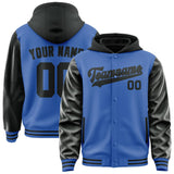 Custom Sky Blue Black Jacket