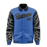 Custom Sky Blue Black Jacket