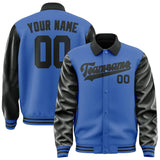 Custom Sky Blue Black Jacket