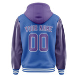 Custom Sky Blue Light Purple Jacket