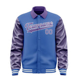 Custom Sky Blue Light Purple Jacket