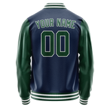 Custom Royal Kelly-Green Solid Color Varsity Letterman Jacket JA02240617XF539
