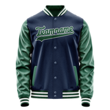 Custom Royal Kelly-Green Solid Color Varsity Letterman Jacket JA02240617XF539