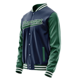 Custom Royal Kelly-Green Solid Color Varsity Letterman Jacket JA02240617XF539