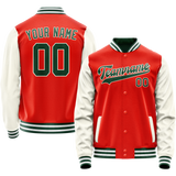 Custom Orange Cream Solid Color Varsity Letterman Jacket