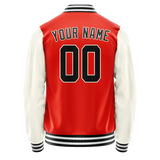 Custom Orange Cream Solid Color Varsity Letterman Jacket JA02240617XE348