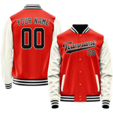 Custom Orange Cream Solid Color Varsity Letterman Jacket