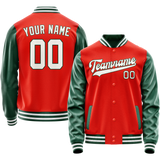 Custom Orange Kelly-Green Solid Color Varsity Letterman Jacket