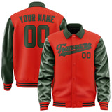 Custom Orange Red Dark Green Jacket