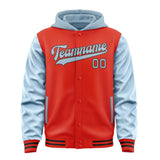 Custom Orange Red Light Blue Jacket