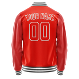 Custom Orange Gray Solid Color Varsity Letterman Jacket JA02240617XE343