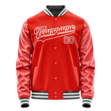 Custom Orange Gray Solid Color Varsity Letterman Jacket JA02240617XE343