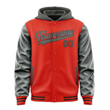 Custom Orange Red Dark Grey Jacket