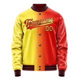 Custom Orange Yellow Gradient Varsity Letterman Jacket JA02240617XE332