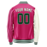 Custom Pink Cream Split Varsity Letterman Jacket JA02240617SH319