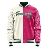 Custom Pink Cream Split Varsity Letterman Jacket JA02240617SH319