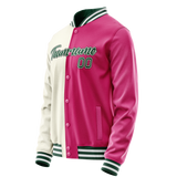 Custom Pink Cream Split Varsity Letterman Jacket JA02240617SH319