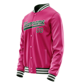 Custom Pink Kelly-Green Solid Color Varsity Letterman Jacket JA02240617SH301