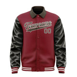 Custom Crimson Red Brown Jacket