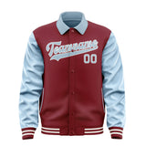Custom Crimson Red Light Blue Jacket