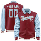 Custom Crimson Red Light Blue Jacket