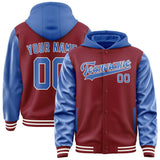 Custom Crimson Red Sky Blue Jacket